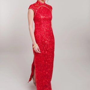 Elegant Red Lace Dress